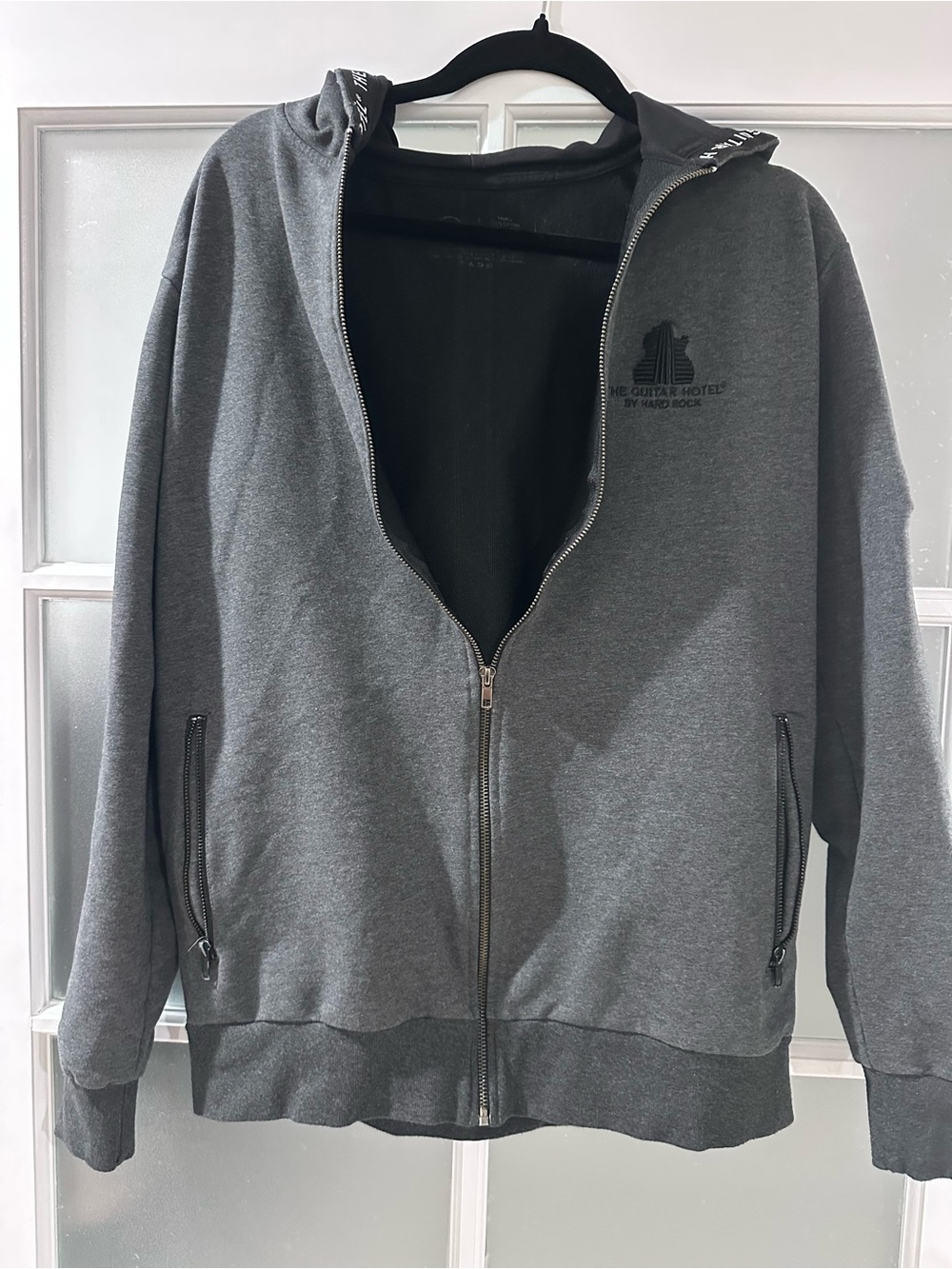 Hard Rock The Guitar Hotel Gray Full-Zip Hoodie Small Hollywood Florida
